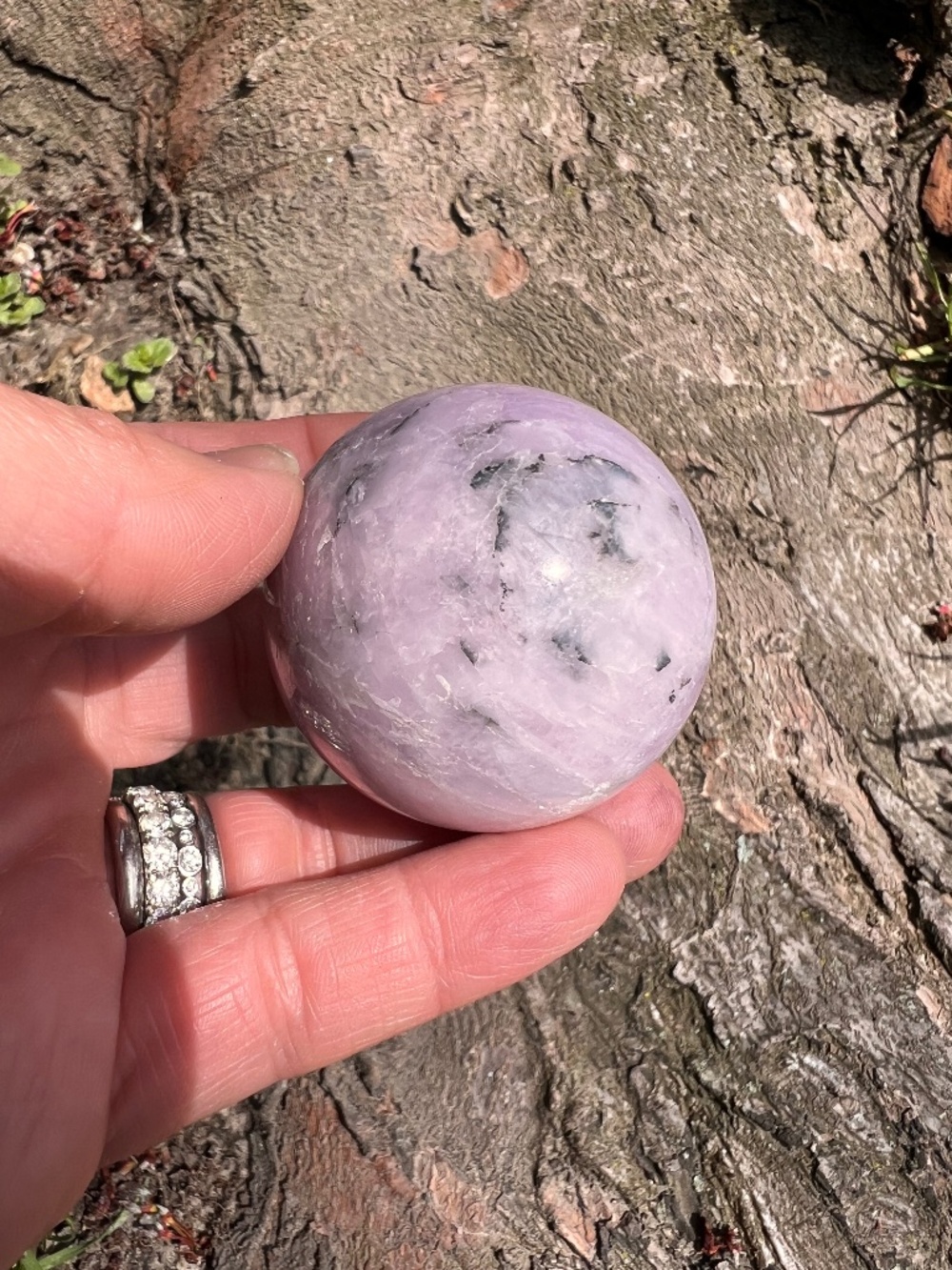 Kunzite (1) sphere | crystal ~ uv reactive